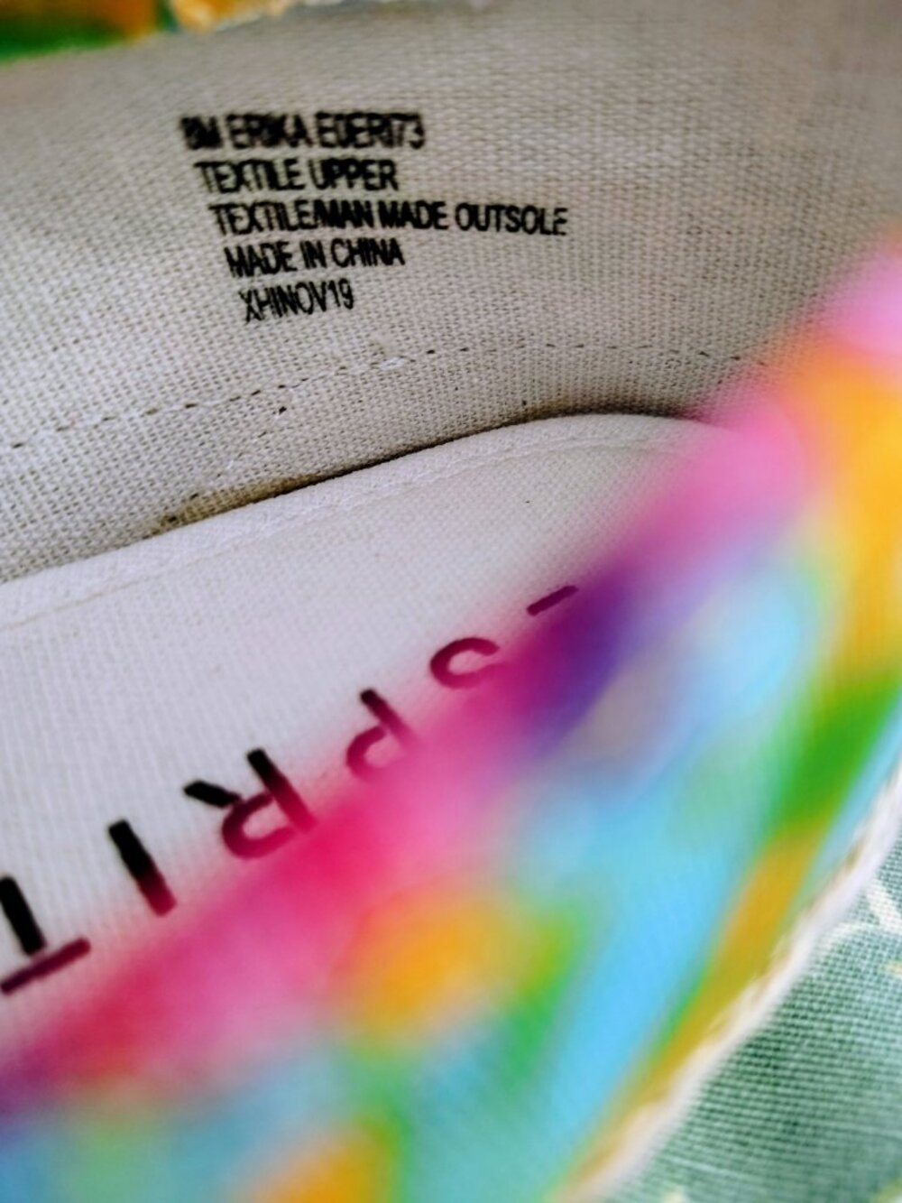 NIB Espirit Erika Yellow Pink Tie-Dye Espadrille Sneakers Womens Shoes Size 8 - Picture 14 of 14